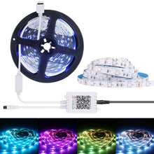 Carica l'immagine nel visualizzatore di Gallery, Striscia LED 5M Bluetooth, ALED LIGHT Strisce Luci Led RGB 5050 SMD con DC 12V Alimentatore e 44 Tasti Telecomando e Ric