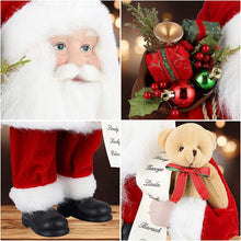 Carica l'immagine nel visualizzatore di Gallery, Uten Babbo Natale in Piedi Figura con Sacchetto Regalo e Orso, 46cm/18 Pollici Babbo Natale Ornamenti Natalizi Decorazione Domestica Bambola di Natale