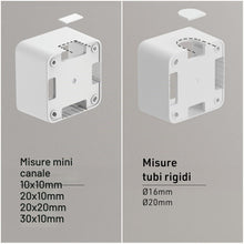 Carica l'immagine nel visualizzatore di Gallery, Electraline 60477 contenitore da superficie con presa bivalente e interruttore/deviatore FIXA 10A, bianco, IP40, compati
