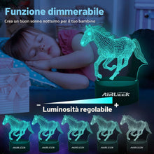 Carica l'immagine nel visualizzatore di Gallery, lampada cavallo,Luce Notturna Cavallo per Bambini, 3D cavalli Luce LED, Telecomando 16 Cambia Colore Dimmerabile, Regali