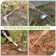 Carica l'immagine nel visualizzatore di Gallery, Adiwo Estirpatore Erbacce Manuale, 3PCS Coltello Erbacce in Acciaio Inossidabile, Raschietto per Erbacce a Manico Lungo,