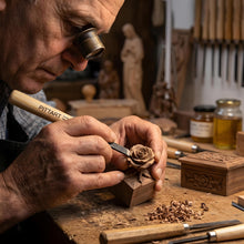 Carica l'immagine nel visualizzatore di Gallery, Set 6 Scalpelli Intaglio Legno Acciaio Carbonio – Kit Sgorbie Professionali per Scultura e Wood Carving, Utensili Affila