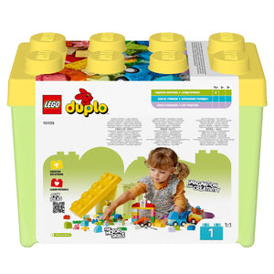 LEGO DUPLO Scatola Mattoncini – Auto e Camion, Giochi Educativi per Bambini e Bambine da 18 Mesi per le Abilità Motorie con Veicoli e Macchine Giocattolo da Costruire, Idee Regalo di Compleanno 10439