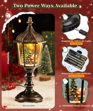 Carica l'immagine nel visualizzatore di Gallery, Auniq Lanterna di Natale a globo di neve con musica, Globo di Neve Natalizio Lanterna Retro Lampione Stradale LED Musicale Babbo Natale e Fiocco di Neve-Lampada di Natali, Luce notturna Natali Regalo
