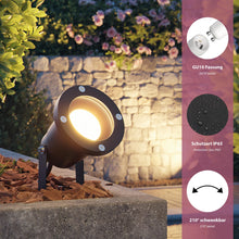 Carica l'immagine nel visualizzatore di Gallery, ledscom.de 2 faretti da giardino DUK per esterni, IP65, neri, 1x GU10 max. 15 W