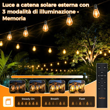 Carica l'immagine nel visualizzatore di Gallery, HeiPard 10M Catena Luminosa Esterno con Telecomando RF, 15+1 Lampadine LED