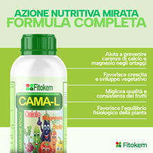Carica l'immagine nel visualizzatore di Gallery, Fitokem CAMA-L Concime per Orto Liquido 1KG Concime per Piante da Frutto con Calcio, Magnesio e Azoto Fertilizzante Orto