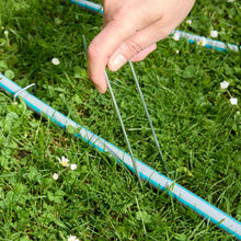 Carica l'immagine nel visualizzatore di Gallery, 100 graffette pacciamatura Acciaio galva Inossidabile, Altezza 17 cm Larghezza 3,5 cm Ø 3 mm – picchetto Fissaggio Pavim