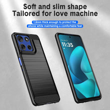 Carica l'immagine nel visualizzatore di Gallery, Custodia Cover per Motorola Moto G56/G57/G57 Power/G67 Power 5G,Spazzolata e Fibra di Carbonio Morbido Silicone TPU Cove