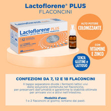 Carica l'immagine nel visualizzatore di Gallery, Lactoflorene Plus, Fermenti Lattici, Probiotici, Senza Glutine Senza Lattosio - Integratori Adulti a base di Probiotici con Zinco e Vitamina B per l’Equilibrio della Flora Intestinale (12 Flaconcini)