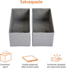 Carica l'immagine nel visualizzatore di Gallery, Amazon Basics Organizer in tessuto per cassetto, 6 unità, Grigio