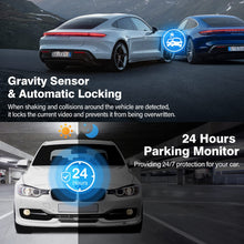 Carica l'immagine nel visualizzatore di Gallery, Miden 4K+2.5K Doppia Dashcam,Scheda SD 64G,2160P+1600P UHD Telecamera per Auto,Dash Cam Auto IPS 3.2" con Grandangolo di 336°,G-Sensor,Visione Notturna,WDR,Monitor di Parcheggio,Registrazione in Loop