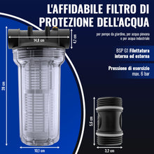 Carica l'immagine nel visualizzatore di Gallery, POPPSTAR Prefiltro per Pompa da Giardino (Filtro per Acqua da Giardino 1 Pollice, BSP G1 Filettatura Interna/Esterna, 2 