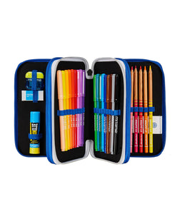 Seven Astuccio Scuola 3 Scomparti, F.C. INTER Calcio - FIN ALLA VITTORIA, Blu Nero - Portapenne Multi Scomparto Con Matite, Penne e Colori, Accessori Zaino, Zaino Scuola - Astuccio Bambino Ragazzo