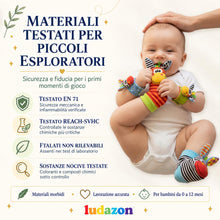 Carica l'immagine nel visualizzatore di Gallery, Sonaglini Sensoriali Montessori, Calzini Sonaglio Mani e Piedi Neonato 0-12 Mesi, Stimola Udito e Coordinazione, Gioco E