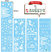 Carica l'immagine nel visualizzatore di Gallery, Svanco Natale Adesivi Finestra Sticker Porta Statico Fai da te Finestra Sticker Natale Decorazione Rimovibile Riutilizzabile Wallpaper PVC Fiocchi di Neve, Campane 9 fogli