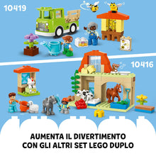 Carica l&#39;immagine nel visualizzatore di Gallery, LEGO DUPLO Cura degli Animali di Fattoria Giocattolo, Gioco di Ruolo Educativo per Bambini e Bambine da 2 Anni in su con Figure di Cavalli, Mucche e Galline, Set Prescolastico per Apprendimento 10416