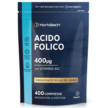 Carica l'immagine nel visualizzatore di Gallery, Acido Folico 400mcg con Vitamina B12-13 Mesi di Scorta
