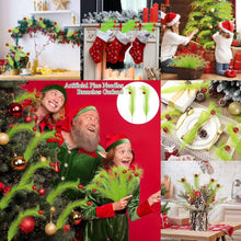 Carica l'immagine nel visualizzatore di Gallery, Kezidhp Punta Albero di Natale 36 cm, 8 Pezzi, Decorazione Natalizia con Girandole Verde Lime e Palline Rosse, Steli Artificiali Verdi per Alberi, Corone e Fai da Te