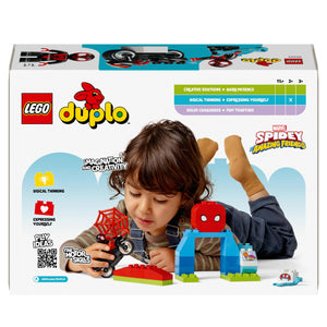 LEGO DUPLO Marvel L’Avventura in Moto di Spin, Gioco Educativo per Bambini e Bambine da 2 Anni con Moto Gicattolo, Playset Basato sulla Serie TV Spidey e i Suoi Fantastici Amici 10424