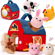 Carica l'immagine nel visualizzatore di Gallery, hahaland Animali di Peluche per Neonato 6-12 mesi, 6 mini Animali da Fattoria con Suoni, Palla Neonato con Sonaglio, Montessori 6 mesi, Regalo Bambino