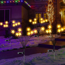 Carica l'immagine nel visualizzatore di Gallery, Luci Solari Esterno, 4 Pezzi 32LED Luci di Natale Esterno Stella Lucciole Luci Solari da Giardino, Decorazioni di Natale Esterno Impermeabili, Decorazioni per Giardino Festa Natale Cortile