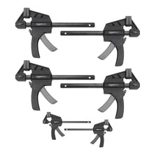 Carica l'immagine nel visualizzatore di Gallery, Amazon Basics Confezione da 6 morsetti a barra: 2 unità da 10.16 cm, 4 unità da 15.24 cm, Nero/ Grigio