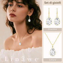 Carica l'immagine nel visualizzatore di Gallery, Linawe Set di gioielli Set di gioielli per donna, gioielli da sposa in oro, gioielli di moda, orecchini pendenti da donna, ciondolo a catena in oro