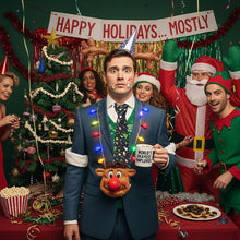 Carica l'immagine nel visualizzatore di Gallery, NEONSKY Cravatta di Natale Uomo Design Originale da Annodare, Motivi Natalizi Babbo Natale Albero Regali, Cravatta Classica Elegante per Festa Natale, Regalo Uomo Donna Accessorio Natalizio