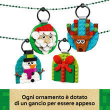 Carica l'immagine nel visualizzatore di Gallery, LEGO Selezione di Decorazioni di Natale - Gioco con 4 Addobbi da Appendere tra cui Babbo Natale, Pupazzo di Neve e Renna - Attività per la Famiglia - Regalo Natalizio per Bambine e Bambini 6+ - 40744