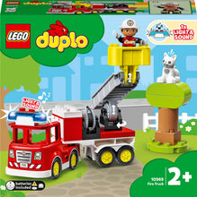 Carica l&#39;immagine nel visualizzatore di Gallery, LEGO DUPLO Town Autopompa, Camion Giocattolo dei Pompieri con Luci, Sirena e Scala Mobile, Figure di Vigile del Fuoco e Gatto, Giochi per Bambini e Bambine da 2 Anni, Idee Regalo di Compleanno 10969
