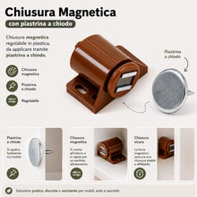 Carica l'immagine nel visualizzatore di Gallery, 2 Chiusure Magnetiche per Ante - Magneti per Armadi, Cassetti, Porte, Camper, Barche - Ferma Porta Magnetico - Calamita 