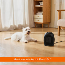 Carica l'immagine nel visualizzatore di Gallery, Amazon Basics Termoventilatore in ceramica da 1800 Watt con termostato regolabile - Nero