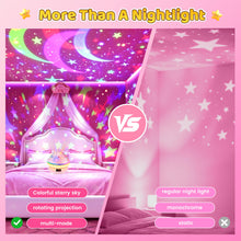 Carica l'immagine nel visualizzatore di Gallery, Giocattoli Bambina 2-10 Anni, Timer Proiettore Stella Luce Notturna Decorazione Lampada Bambina 3-8, Giochi Bambini Comp