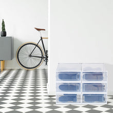 Carica l'immagine nel visualizzatore di Gallery, Relaxdays Set 6 Scatole per Scarpe e Stivali fino N. 44,5, Box Organizer Impilabili e Pieghevoli, Plastica, Trasparente