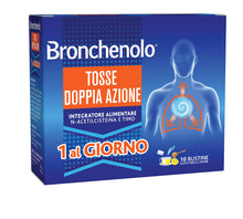 Carica l'immagine nel visualizzatore di Gallery, Bronchenolo Tosse Doppia Azione per la Tosse al Miele e Limone 10 Bustine - 979373976