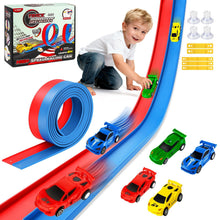 Carica l'immagine nel visualizzatore di Gallery, 6M Piste Macchinine Arrotolabile per Bambini 3 4 5 6 7 Anni, Giocattolo Circuito di Corse Flessibile e Portatile con 4 A