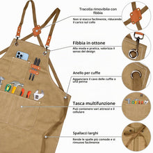 Carica l'immagine nel visualizzatore di Gallery, KOOOGEAR Grembiule multifunzione in tela, grembiule da lavoro, grembiule da saldatura, grembiule da cucina, cintura crea