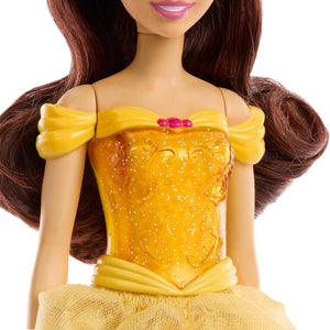 Mattel Disney Princess - Belle bambola con capi e accessori scintillanti ispirati al film, giocattolo per bambini, 3+ Anni, HLW11