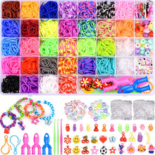 Carica l&#39;immagine nel visualizzatore di Gallery, AOKITO 2500+ Elastici per Braccialetti, 32 Colori Kit Elastici Braccialetti Fai Da Te Bambina con Gancetti, Varie Perline e Loom Band, Lavorare a Maglia Giocattolo Perfetto Bambini Regalo per Ragazze