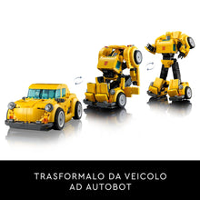 Carica l&#39;immagine nel visualizzatore di Gallery, LEGO Icons Transformers Bumblebee Action Figure Robot da Collezione, Kit Modellismo da Costruire per Adulti a Tema Cinematografico Convertibile in Modalità Veicolo, Regalo per Uomo o Donna 10338