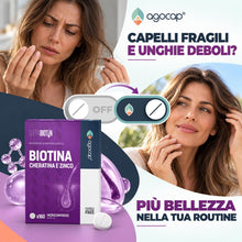 Carica l'immagine nel visualizzatore di Gallery, Integratori per Capelli, Biotina, Cheratina, Zinco. Vitamine per Capelli