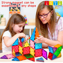 Carica l'immagine nel visualizzatore di Gallery, Blocchi di costruzione magnetici adatti per giocattoli per ragazzi e ragazze oltre 3 4 5 6 7 anni. Le piastrelle colorate migliorano la menta, educazione di compleanno creativo (costruzione magnetici)