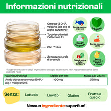 Carica l'immagine nel visualizzatore di Gallery, APOKRA Kids Omega 3 Gocce – DHA vegano da olio di alghe per lattanti e bambini dai 6 mesi – 250 mg DHA (dai 2 anni) – se
