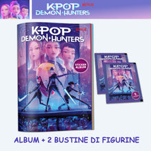 Carica l'immagine nel visualizzatore di Gallery, KPOP DEMON HUNTERS Album con 2 Bustine + Poster in Omaggio, Starter Pack, Offical Stickers Netflix