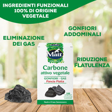 Carica l'immagine nel visualizzatore di Gallery, Matt, Carbone Attivo Vegetale, Integratore Alimentare, 100 Compresse