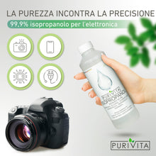 Carica l&#39;immagine nel visualizzatore di Gallery, PURIVITA ISOPROPANOL - Alcool Isopropilico - 99,9% di potere pulente - detergente per casa, l&#39;industria, l&#39;elettronica - sgrassante + solvente - senza residui - non conduttivo Isopropyl Alcohol 0,5-3l