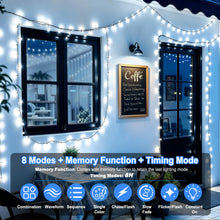 Carica l'immagine nel visualizzatore di Gallery, Luci Albero di Natale, 20+3M 200LED Luci Natale Esterno Batteria 1200mAh