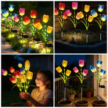 Carica l'immagine nel visualizzatore di Gallery, VEEKAY Luci Solari da Giardino,4 Pezzi Tulipano Luce Solare Esterno, Luce Solare LED Esterno,IP65 Impermeabile Lampade S