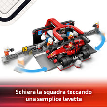 Carica l'immagine nel visualizzatore di Gallery, LEGO City Pit Stop e Meccanici con Monoposto Ferrari F1 - Kit Officina da Costruire con Macchina Giocattolo, Minifigure e Accessori, Giochi per Bambini da 6 Anni Fan delle Auto da Corsa Sportive 60443